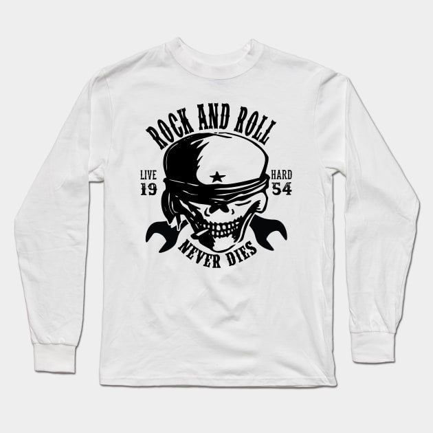 Rock and roll live hard 1954 never dies Long Sleeve T-Shirt by mohamadbaradai